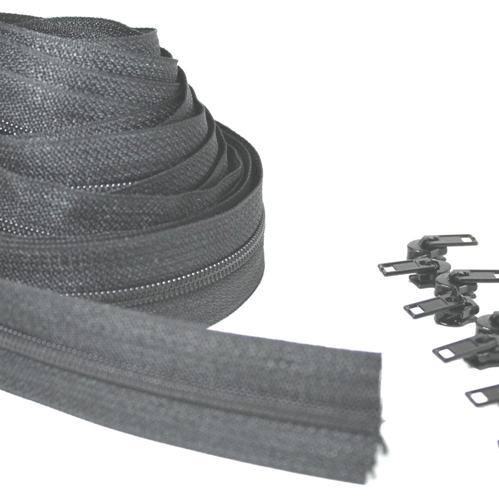 Continuous Zipper Upholstery No 3 Plus Sliders Choose Beige, Black or