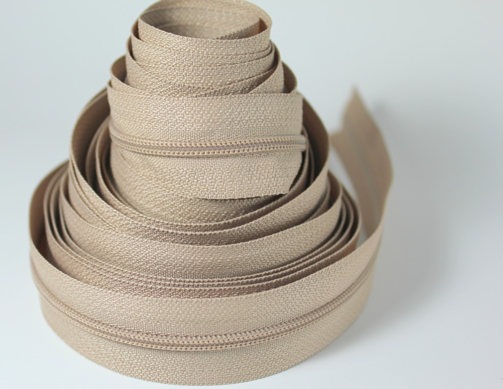 Continuous Zipper Upholstery No 3 Plus Sliders Choose Beige, Black or