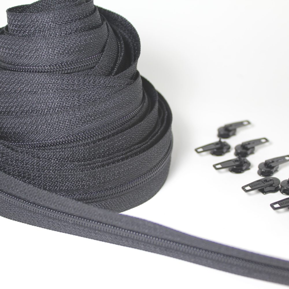 Continuous Zipper Upholstery No 3 Plus Sliders Choose Beige, Black or