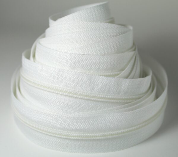 White Zipper Coil for Upholstery